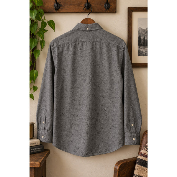 Taylor Stitch The Jack Shirt Men's 2XL 46 Charcoal Donegal Nep Organic Cotton