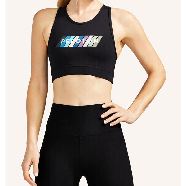 Peloton Womens Small Black SU221 Pace High Neck Sports Bra NWT