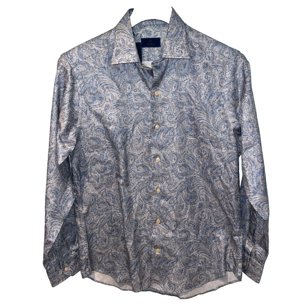 David Donahue Paisley Print Sport Shirt Men's Medium NWT Luxury Dress MSRP $165