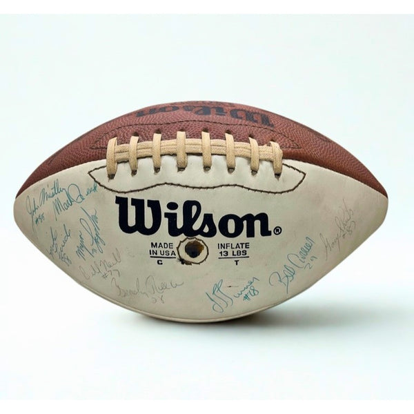 New York Giants 1981 Team Signed NFL Football Lawrence Taylor Rookie Year Rare