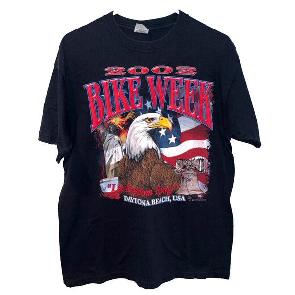 Bike Week 2002 Daytona Beach Florida “Let Freedom Ring” USA Men's T Shirt Sz. L