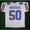 Gregory Rousseau Signed Buffalo Bills White Jersey Auto JSA COA XL Custom