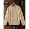 Carraig Donn Aran Irish Wool Sweater Men's S Cream Cable Knit Fisherman Handmade