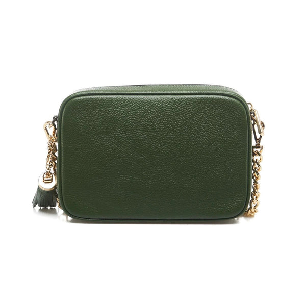 Michael Kors Ginny Leather Crossbody Bag Green EUC MSRP $248