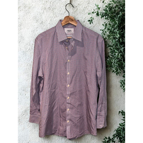 Charles Tyrwhitt Dress Shirt Non Iron Extra Slim Fit Check Men's 16/33