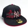 New York Yankees New Era 59FIFTY Fitted Hat 7 1/4 Skyline Y2K Wool MLB Black