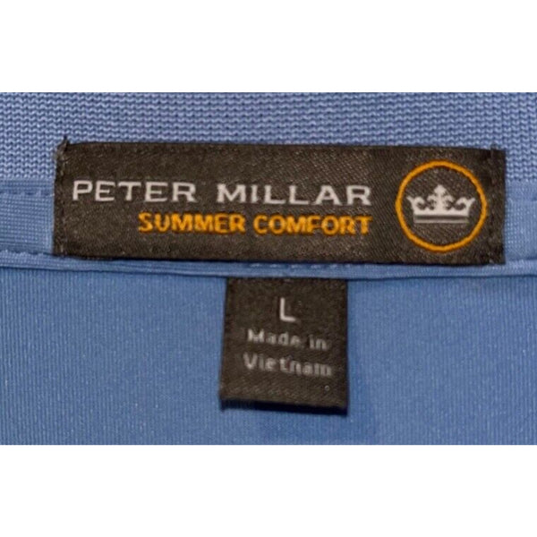 Peter Millar Polo Shirt Mens Sz. L Short Sleeve Summer Comfort Stretch Golf Logo