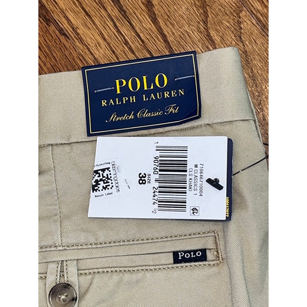 Polo Ralph Lauren Shorts Mens 38 Beige Stretch Classic Fit Chino NWT Casual