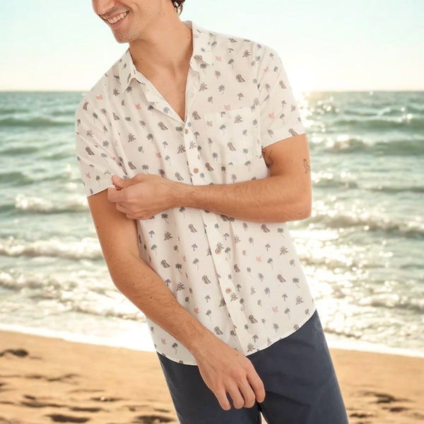 Marine Layer Island Cotton Plain Weave Shirt 2XL NWT Short Sleeve