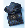 Fendi Roma Silk Tie Handmade Italy Blue Gold Geometric Pattern Luxury Designer