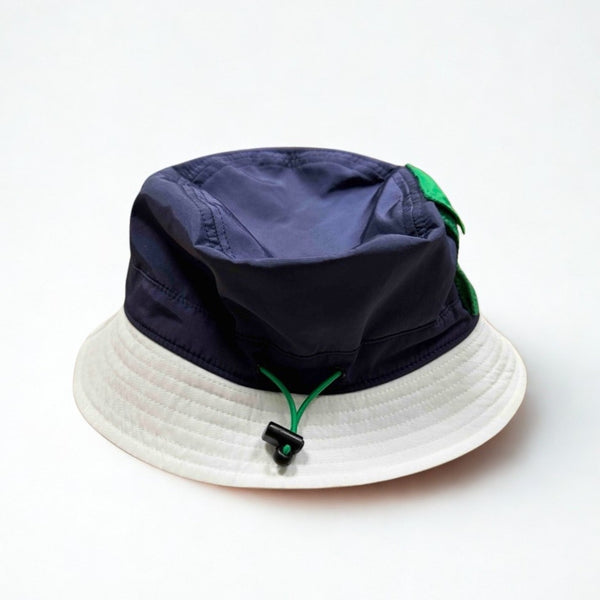 Polo Ralph Lauren Bucket Hat Nylon Navy White Pocket Adjustable S/M EUC