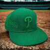 Philadelphia Phillies New Era 59FIFTY Fitted Hat 7 3/8 Green Monochrome Y2K MLB