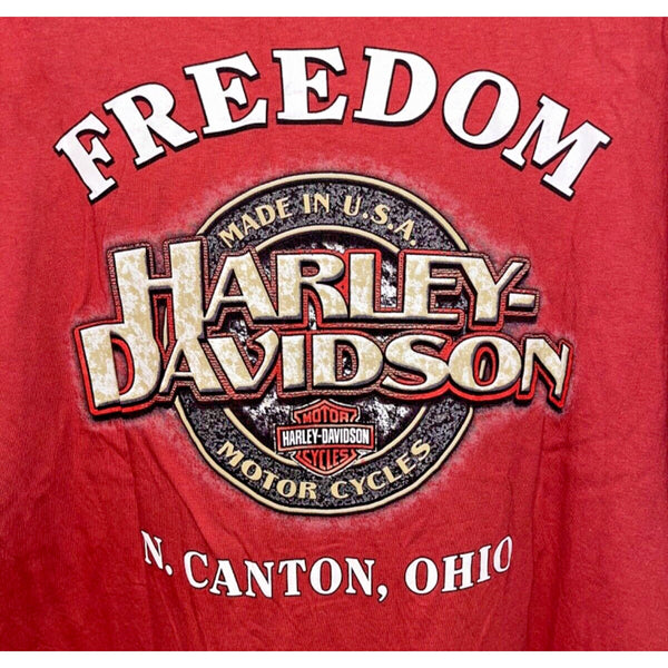 Harley Davidson Freedom North Canton Ohio XL Hanes Beefy-T Biker T