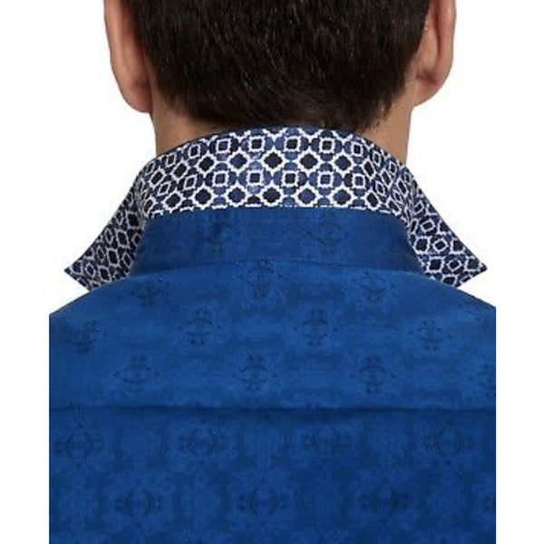 Robert Graham Cullen Jacquard Flip Cuff XL Classic Fit Egyptian Cotton NWOT $188