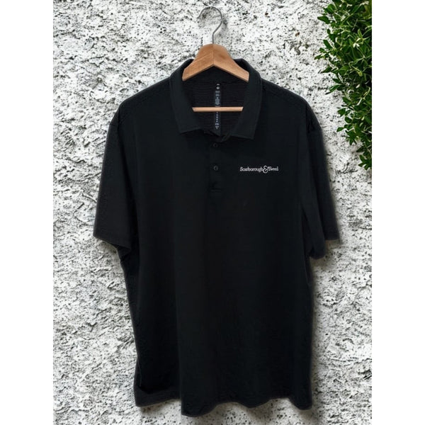 Lululemon Evolution Polo Shirt Mens 2XL Black Scarborough & Tweed Logo NWOT