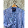 Robert Graham Paisley AOP Flip Cuff Shirt XL Blue Classic Fit Button Up EUC