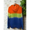 Polo Ralph Lauren Polo Bear Tie-Dye Fleece Hoodie Men's Large Orange Blue EUC