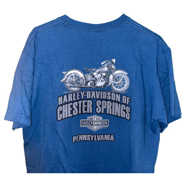Harley Davidson Riding Caricature Chester Spring Pennsylvania Sz M Biker T Shirt