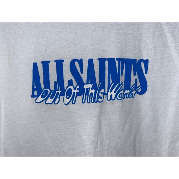 AllSaints Orbit Crew T Shirt Mens Small White Out Of This World Relaxed Fit