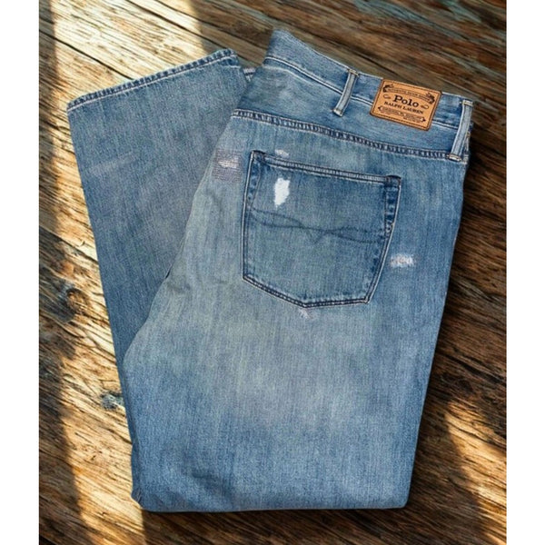 Polo Ralph Lauren Hampton Relaxed Straight Distressed Camo Jeans 44B x 30 NWT