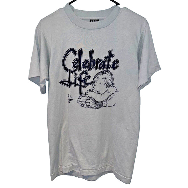 Celebrate Life Prayer T-Shirt Adult M Screen Stars Vintage Single-Stitch