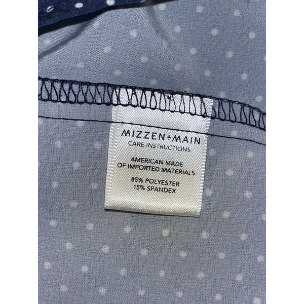 Mizzen+Main Leeward Short Sleeve Shirt Men’s M Trim Fit Blue Polka Dot Stretch