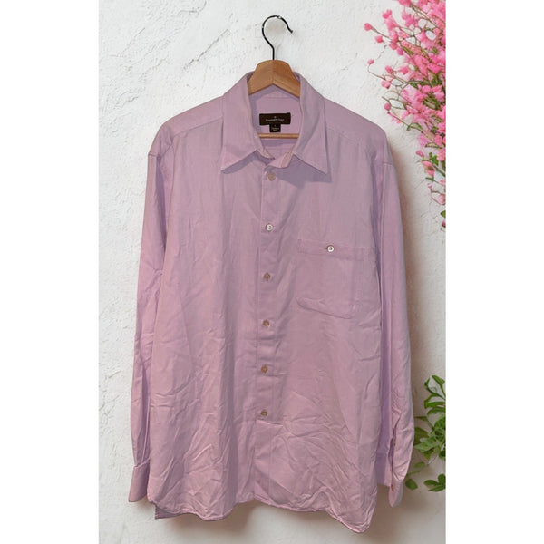 Ermenegildo Zegna Purple Button Down Shirt Mens L EUC Made in Italy