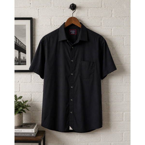 UNTUCKit Gironde Performance Short Sleeve Shirt Black XL NWOT Stretch