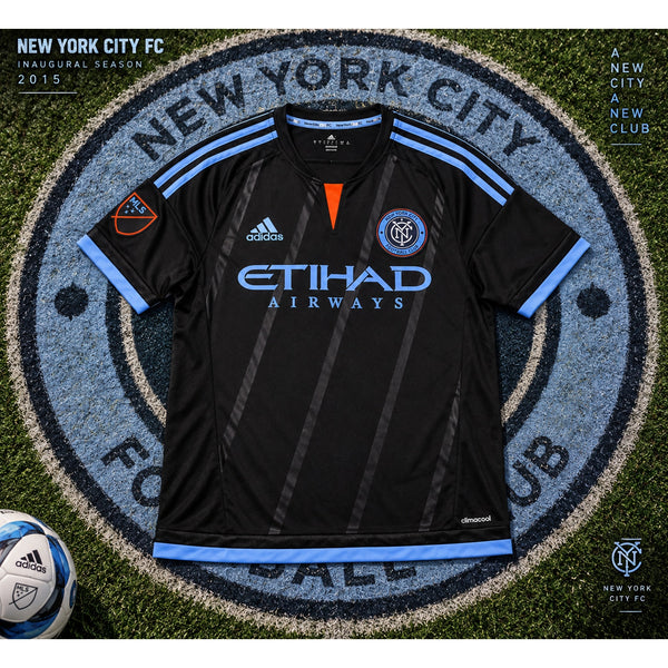 NYCFC Adidas 2015 Away Soccer Jersey Men's L Inaugural Season ClimaCool Rare