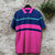 Greyson Polo Shirt Men’s XL Blue Pink Colorblock Stripe Pima Golf Polo