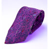 Yves Saint Laurent Vintage 80s Silk Tie Purple Geometric Handmade Italy Luxury