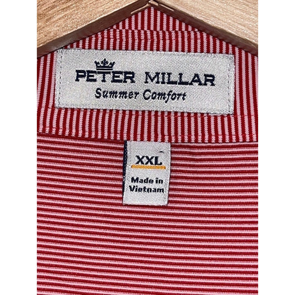 Georgia Bulldogs Peter Millar UGA Polo Summer Comfort Jubilee Stripe Sz. 2XL NWT