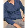 Faherty Cloud Cotton Henley Men's L Navy Heather Pima Modal Super Soft Peru