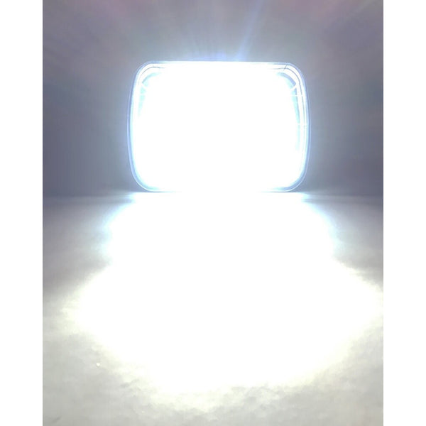 Quake LED QTE462 5x7" Headlight 39 Watt High/Low Half Halo 1984-1993 Jeep YJ/XJ