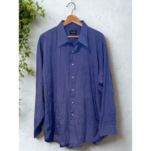 Gitman Bros Blue Oxford Button Up Shirt Mens 17.5 35 USA Long Sleeve Vintage