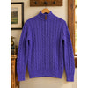 Polo Ralph Lauren Purple Silk Cashmere Cable Knit 1/4 Zip Sweater Sz. M Vintage