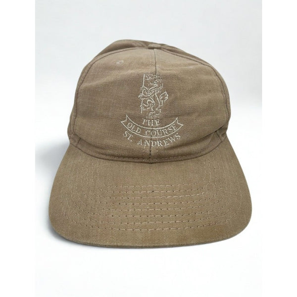 St Andrews Old Course Golf Hat Ashworth USA Tan Adjustable Strapback Vintage Cap