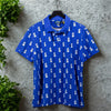 Polo Ralph Lauren Pineapple Polo Shirt XL Blue White Custom Slim Fit Tropical