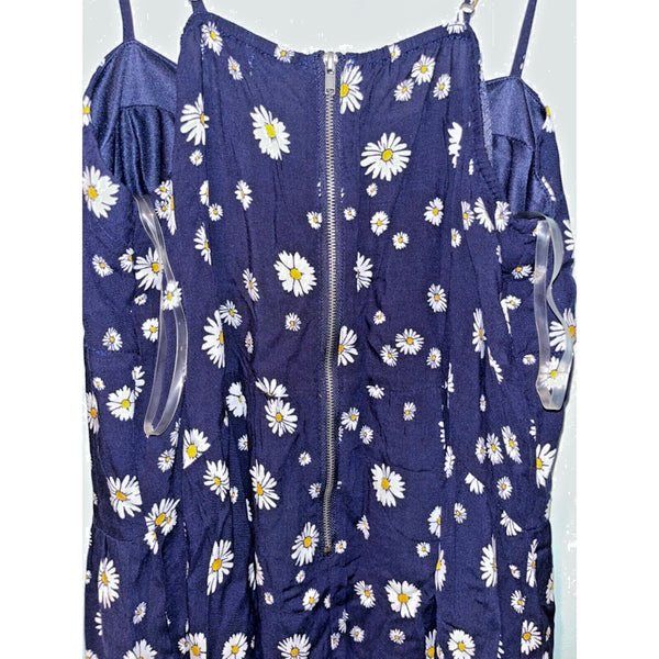 Love Fire Dress Women XL Blue Floral Daisy Sleeveless NWT