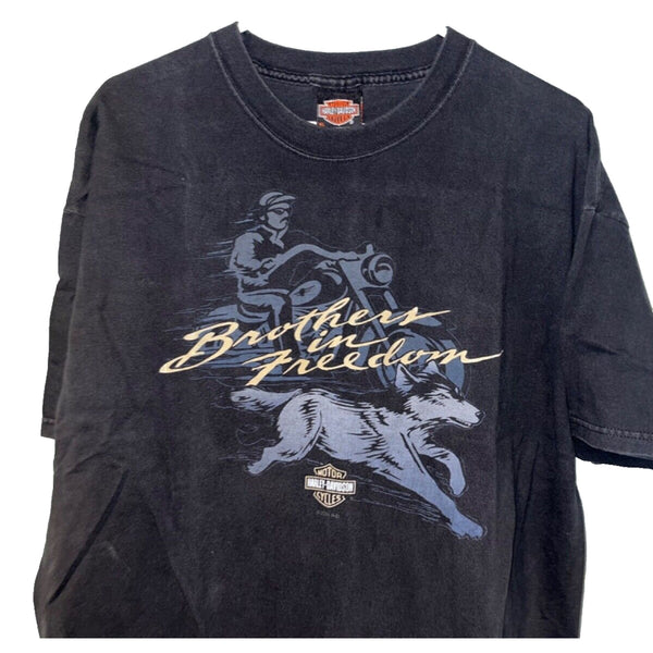 Harley Davidson Brothers In Freedom Illinois XL Biker Hanes Beefy-T T Shirt