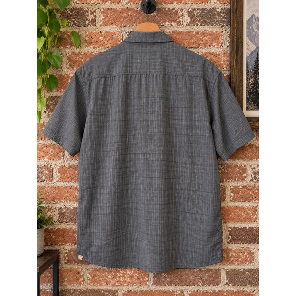 Kuhl Karib Stripe Shirt Men's XL Gray Short Sleeve Performance Button Up 7460