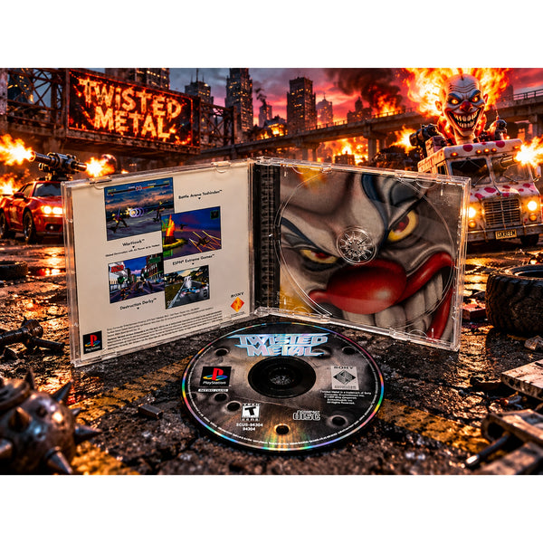 Twisted Metal PS1 PlayStation 1 CIB Complete Black Label Jewel Case Variant 1995