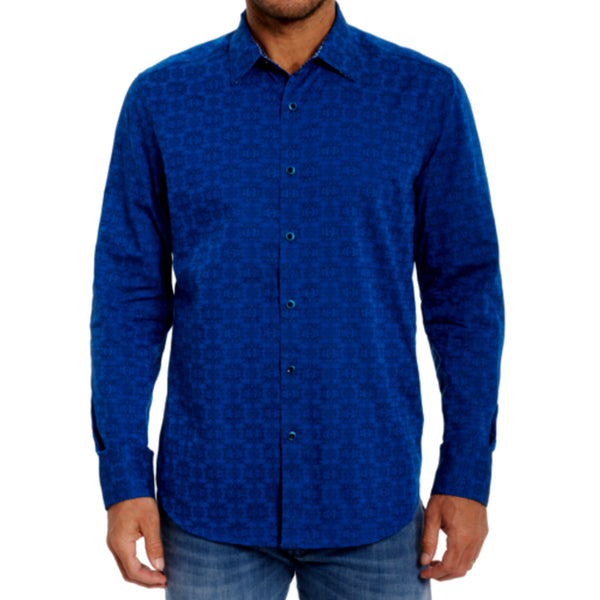 Robert Graham Cullen Jacquard Flip Cuff XL Classic Fit Egyptian Cotton NWOT $188