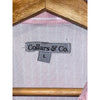 Collars & Co L Pink Stripe Performance Polo Dress Collar Golf Shirt EUC