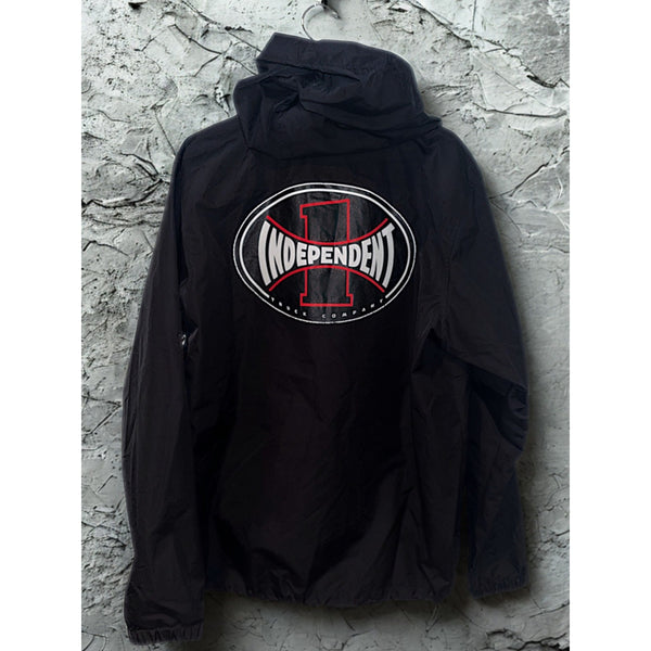 Independent Truck Company Y2K Anorak Windbreaker Jacket Mens XL Black Hooded ITC