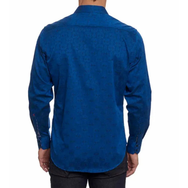 Robert Graham Cullen Jacquard Flip Cuff XL Classic Fit Egyptian Cotton NWOT $188