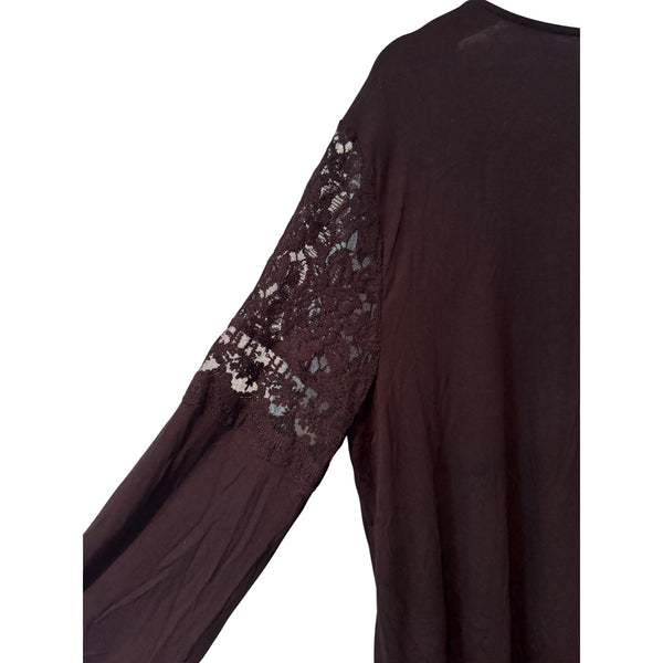 Style & Co Women’s Romantic Charm Deep Black Lace Blouse Size XL NWT MSRP $55