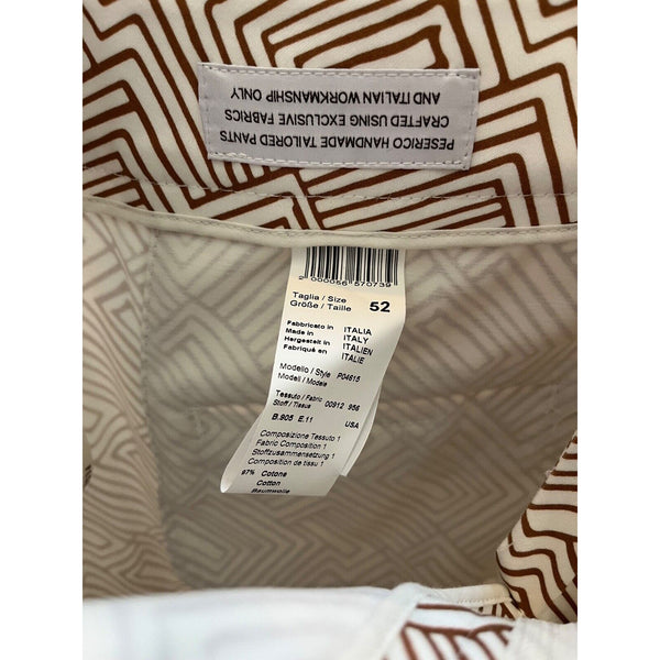 Peserico Graphic-Print Cropped Trousers Camel Butter Size 52 EU 16 US