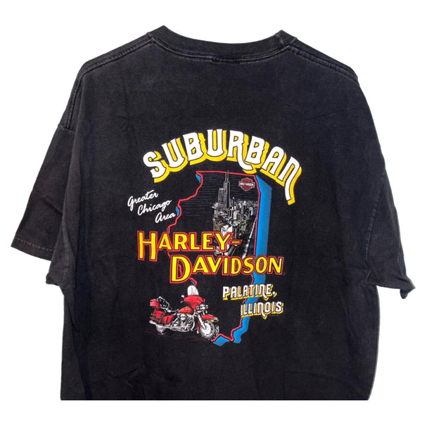 Harley Davidson Brothers In Freedom Illinois XL Biker Hanes Beefy-T T Shirt