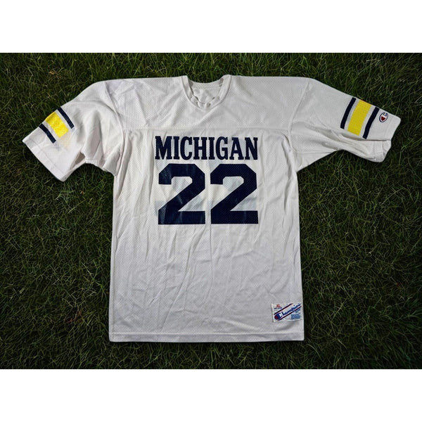 Michigan Wolverines Ty Law #22 Champion Jersey White USA Size XL Vintage